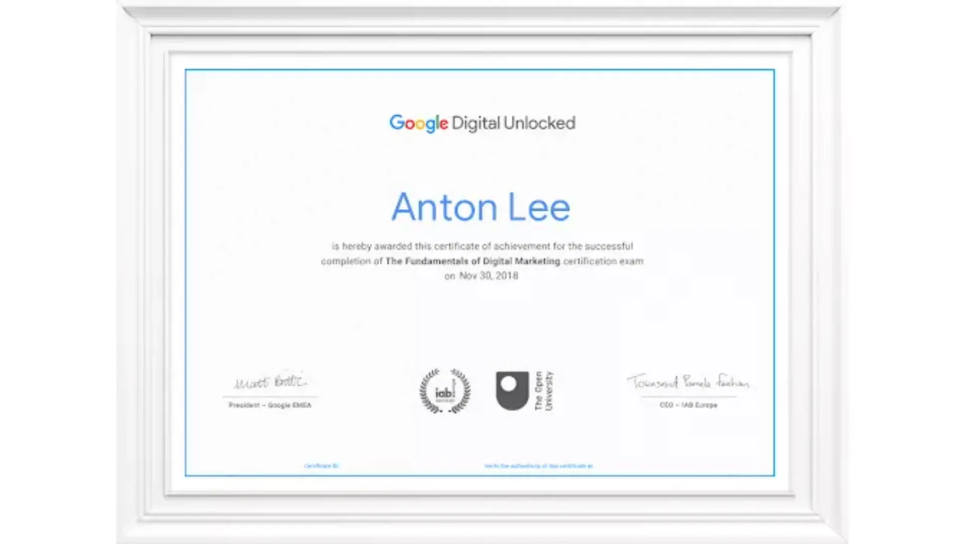 Google Certified Digital marketer
